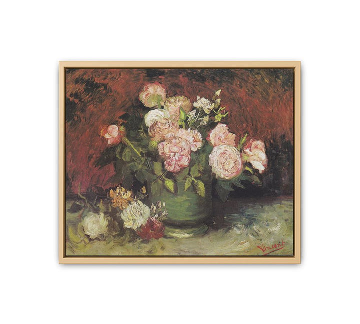 Bowl with Peonies and Roses framed Print
