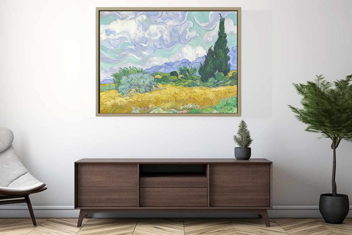 Wheat Field with Cypresses Art Print