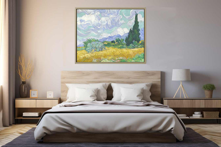 Wheat Field with Cypresses Art Print
