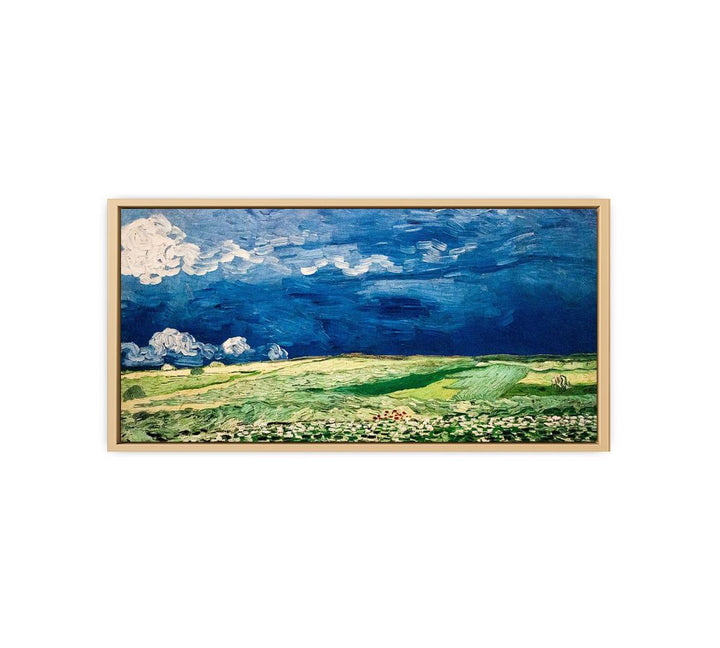 Wheat Field under Clouded Sky framed Print
