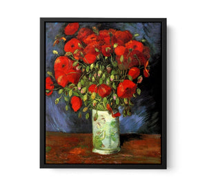 Vase with Red Poppies canvas Print