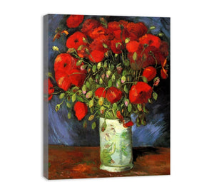 Vase with Red Poppies canvas Print