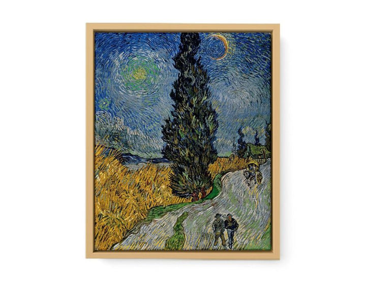 Vincent van Gogh - Road with Cypress and Star framed Print