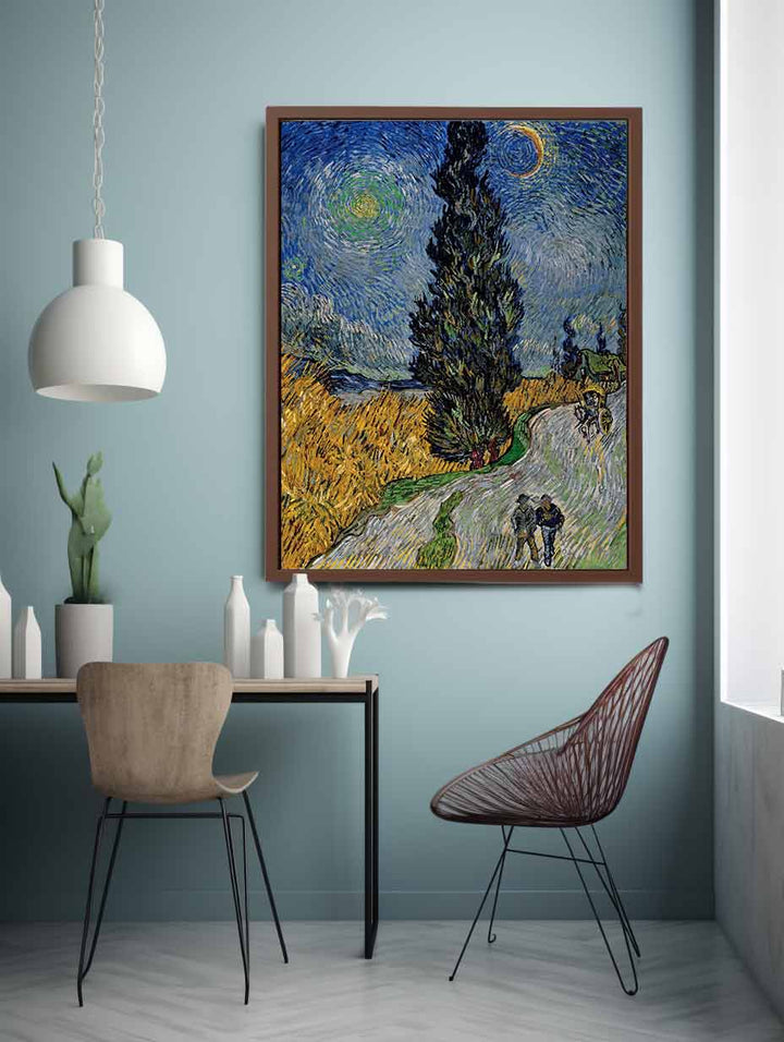 Vincent van Gogh - Road with Cypress and Star Art Print