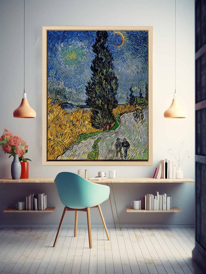 Vincent van Gogh - Road with Cypress and Star Art Print