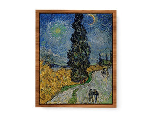 Vincent van Gogh - Road with Cypress and Star Painting