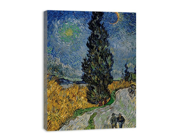 Vincent van Gogh - Road with Cypress and Star  canvas Print