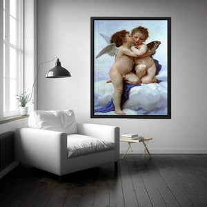 L'Amour et Psyche, enfants (Cupid and Psyche as Children) by William-Adolphe Bouguereau Painting