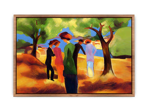 Women in green jacket by August Macke Poster