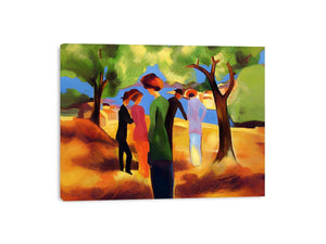 Women in green jacket by August Macke Painting