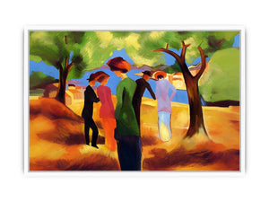 Women in green jacket by August Macke Framed Print