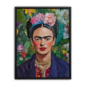 Frida Kahlo Floral Portrait Painting