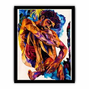 abstract figurative colorful wall art modern canvas expressive human form vibrant contemporary decor USA global