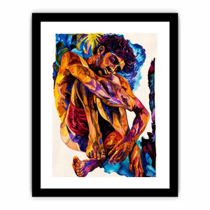 abstract figurative colorful wall art modern canvas expressive human form vibrant contemporary decor USA global