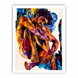 abstract figurative colorful wall art modern canvas expressive human form vibrant contemporary decor USA global
