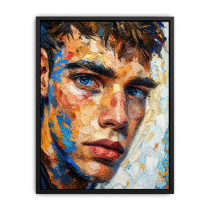 textured abstract portrait wall art modern face painting expressive canvas contemporary decor USA global