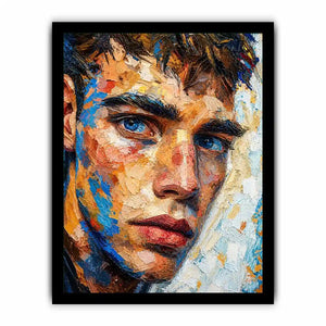 textured abstract portrait wall art modern face painting expressive canvas contemporary decor USA global