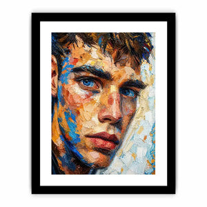 textured abstract portrait wall art modern face painting expressive canvas contemporary decor USA global