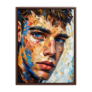 textured abstract portrait wall art modern face painting expressive canvas contemporary decor USA global