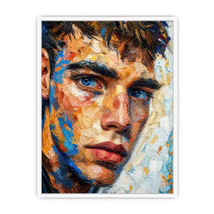 textured abstract portrait wall art modern face painting expressive canvas contemporary decor USA global