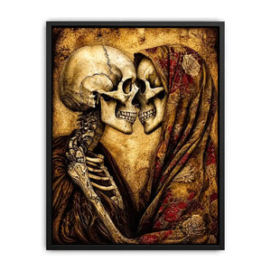 gothic skull lovers vintage wall art skeleton couple romantic dark canvas antique aesthetic decor USA global