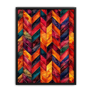 Colorful geometric chevron pattern watercolor abstract modern wall art design
