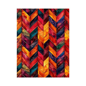 Colorful geometric chevron pattern watercolor abstract modern wall art design