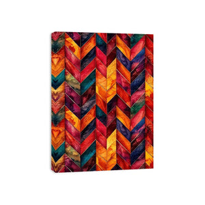 Colorful geometric chevron pattern watercolor abstract modern wall art design