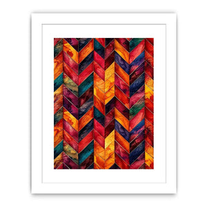 Colorful geometric chevron pattern watercolor abstract modern wall art design