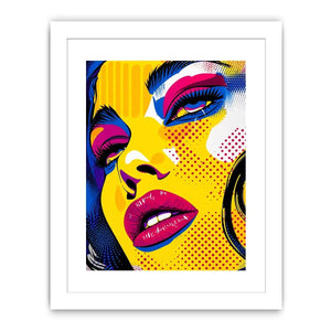 Bold pop art woman face colorful modern portrait wall art canvas design