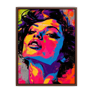 Abstract colorful pop art woman portrait bold modern canvas wall art design