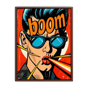Retro pop art man with sunglasses boom comic style bold wall art canvas