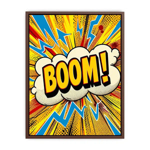 Comic style boom explosion pop art colorful modern wall art canvas print