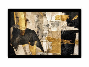 abstract gold black textured modern luxury wall art neutral canvas decor