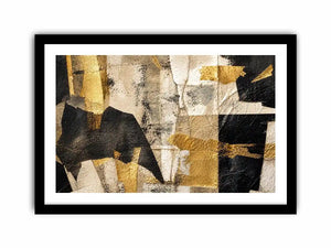 abstract gold black textured modern luxury wall art neutral canvas decor