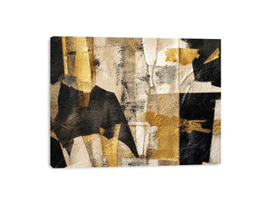 abstract gold black textured modern luxury wall art neutral canvas decor
