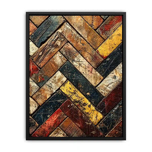 rustic wood herringbone textured modern wall art earthy abstract canvas decor