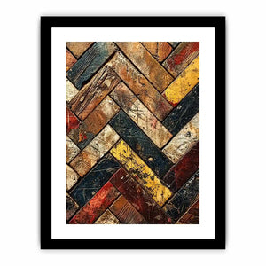 rustic wood herringbone textured modern wall art earthy abstract canvas decor