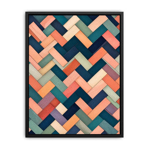 abstract geometric pastel pattern modern wall art coral teal canvas decor