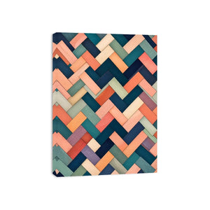 abstract geometric pastel pattern modern wall art coral teal canvas decor