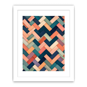 abstract geometric pastel pattern modern wall art coral teal canvas decor