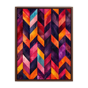 abstract chevron colorful modern wall art magenta orange geometric canvas decor