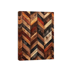 rustic wood chevron pattern farmhouse wall art textured wooden canvas decor