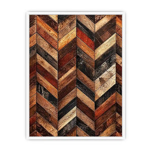 rustic wood chevron pattern farmhouse wall art textured wooden canvas decor