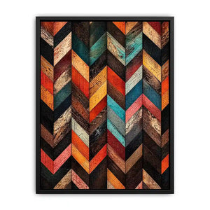 rustic chevron wood pattern farmhouse modern wall art textured earthy canvas decor