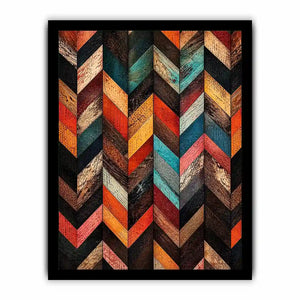 rustic chevron wood pattern farmhouse modern wall art textured earthy canvas decor
