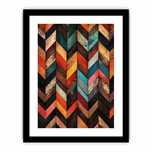 rustic chevron wood pattern farmhouse modern wall art textured earthy canvas decor