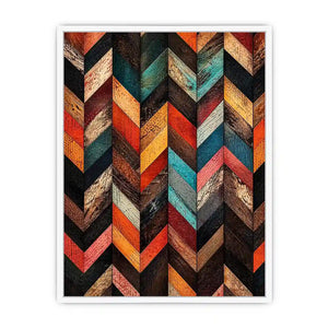 rustic chevron wood pattern farmhouse modern wall art textured earthy canvas decor