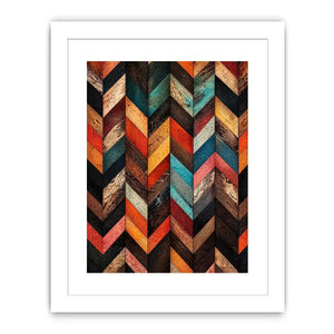 rustic chevron wood pattern farmhouse modern wall art textured earthy canvas decor