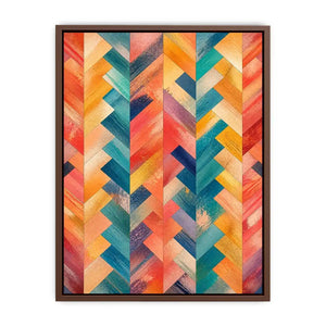 colorful chevron abstract modern boho wall art coral teal geometric canvas decor